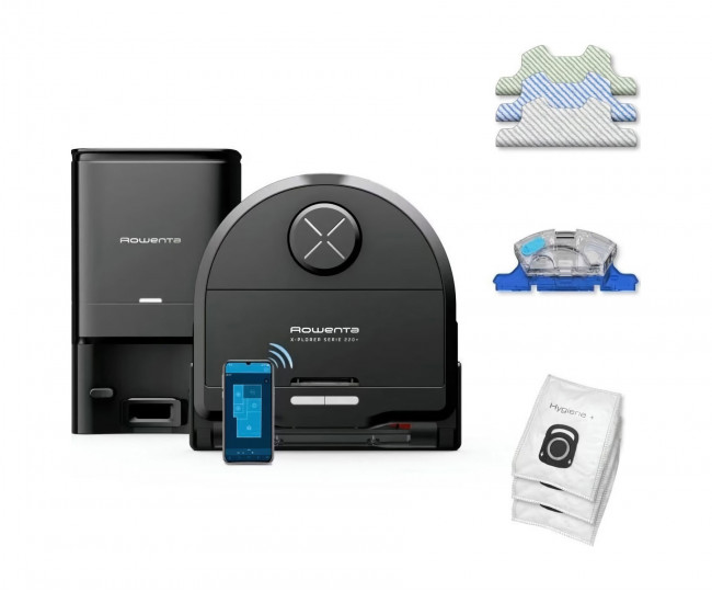 Робот-пылесос с влажной уборкой Rowenta X-Plorer Serie 220+ Animal & Allergy RR9495WH